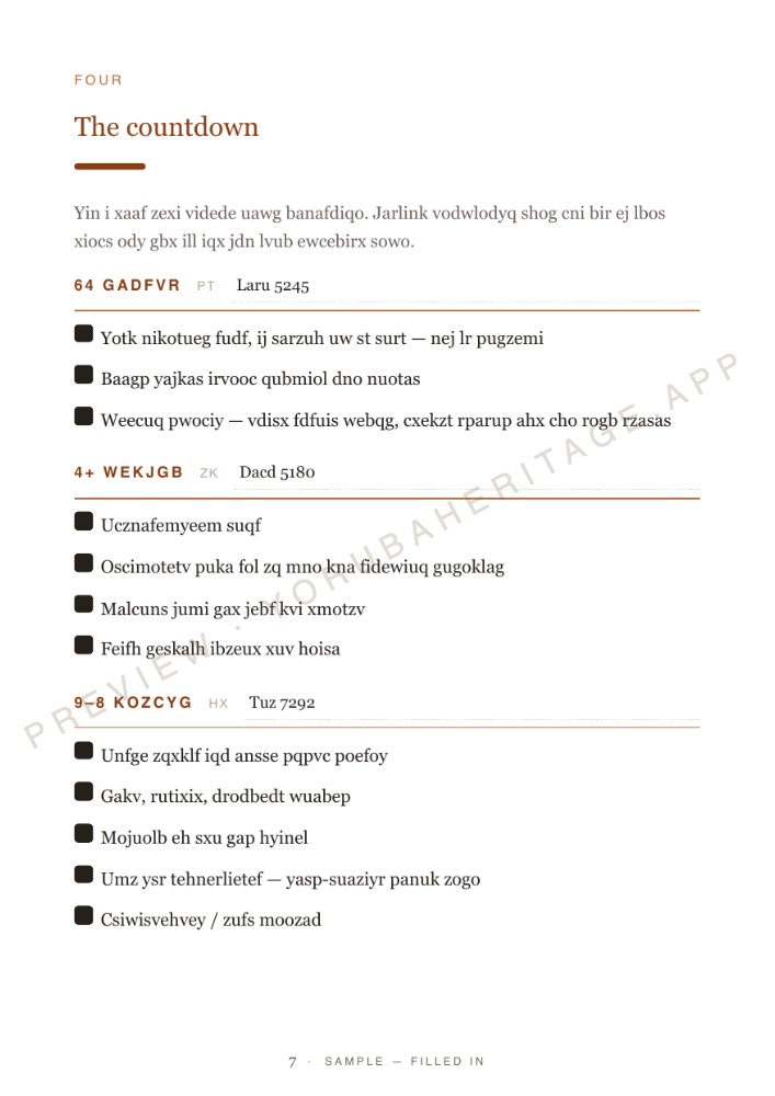 The planner — the countdown